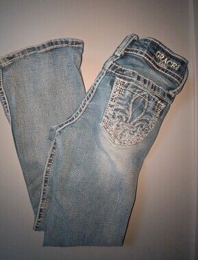 Grace Light Blue Embellished Girls Jeans 8